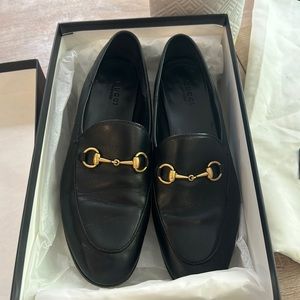 Authentic Gucci Brixton horsebit-detailed leather collapsible-heel loafers